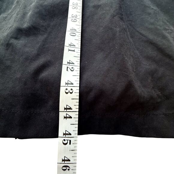 VTG 90s London Fog Trench Coat Womens 2 Petite Black Preppy Minimalist Long - Picture 6 of 8